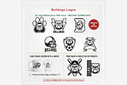 Bulldog Logo Clipart Bundle, a Seasonal Illustration by Tanya Kart (Thumbnail 8 of 9)
