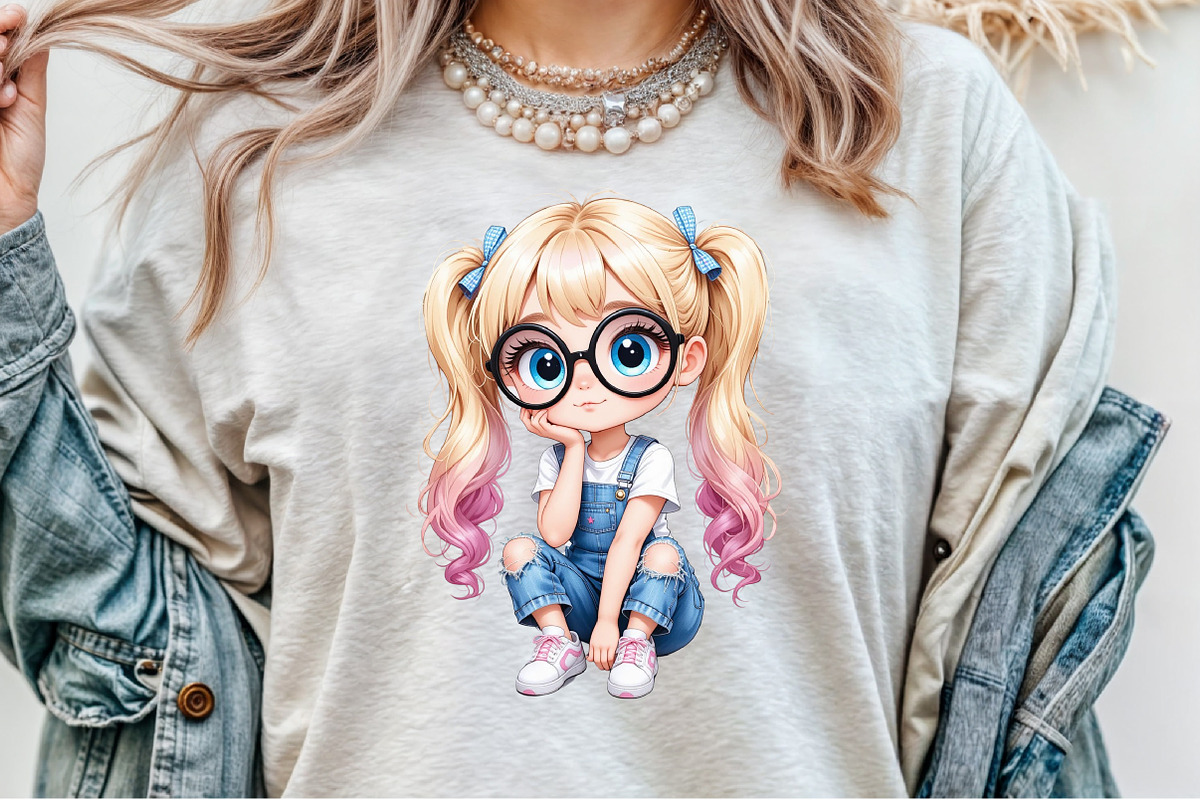 Quirky Cute Little Girl Clipart, an Illustration by Sublimation Artist (Photo 6 of 9)