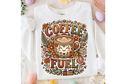 Coffee Fuel Flower Cup Retro PNG, a Seasonal Illustration by Designking (Thumbnail 4 of 5)