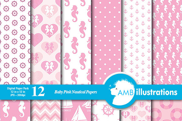 Nautical Pink Papers, AMB-188 preview 2
