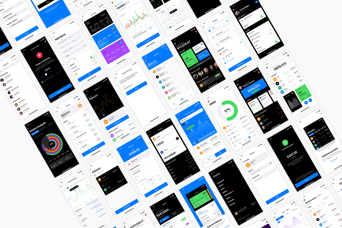 Cryptocurrency Mobile UI Kit, an UI Kit Template by flr.24 (Photo 2 of 2)