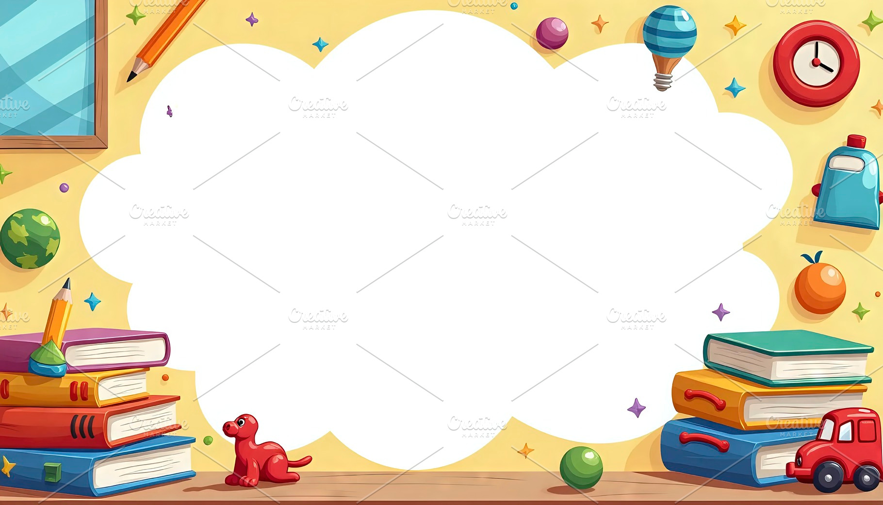 Kids Cartoon Frame With White Copy S, a Photo by LOGOCREATIVE
