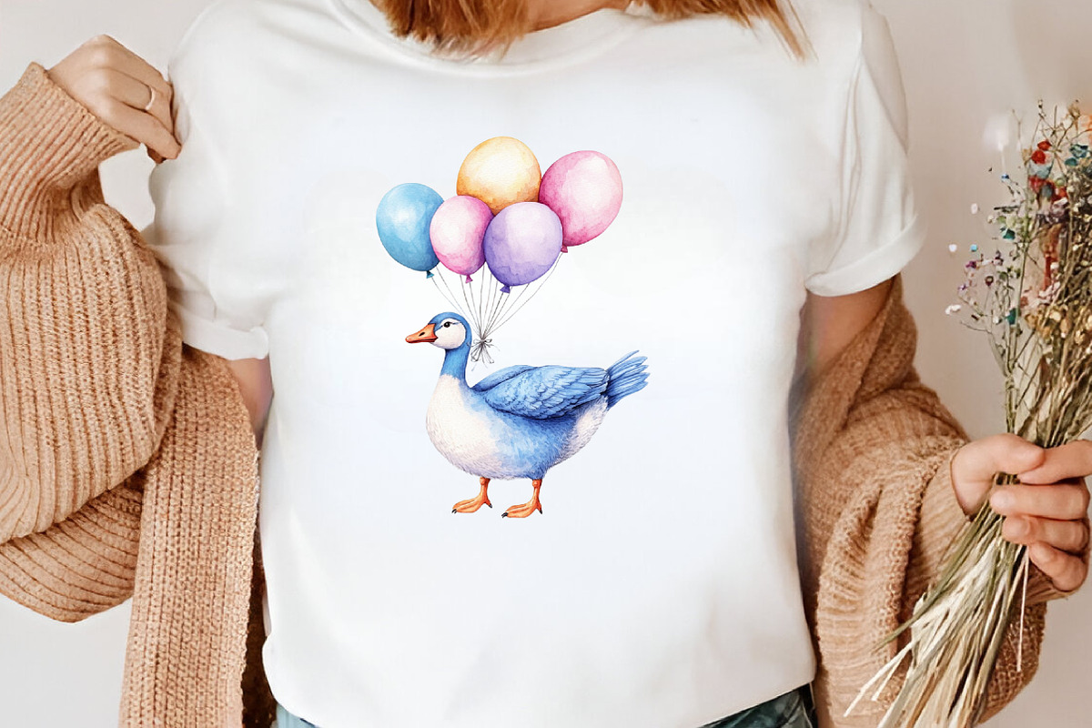 Watercolor Colorful Goose Clipart, an Illustration by Canvas Craft (Photo 4 of 7)