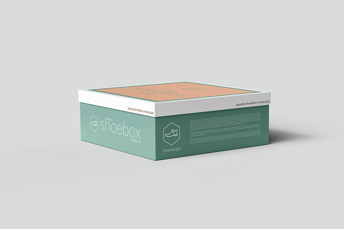 Square Shoe Box Mockup - 8 views, a Cups & Container Mockup by Illusiongraphic (Photo 2 of 20)