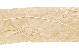 Crumpled vintage paper strip isolated on white, a Background Photo by GoodGoods