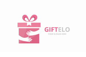 Vector Gift And Hands Logo