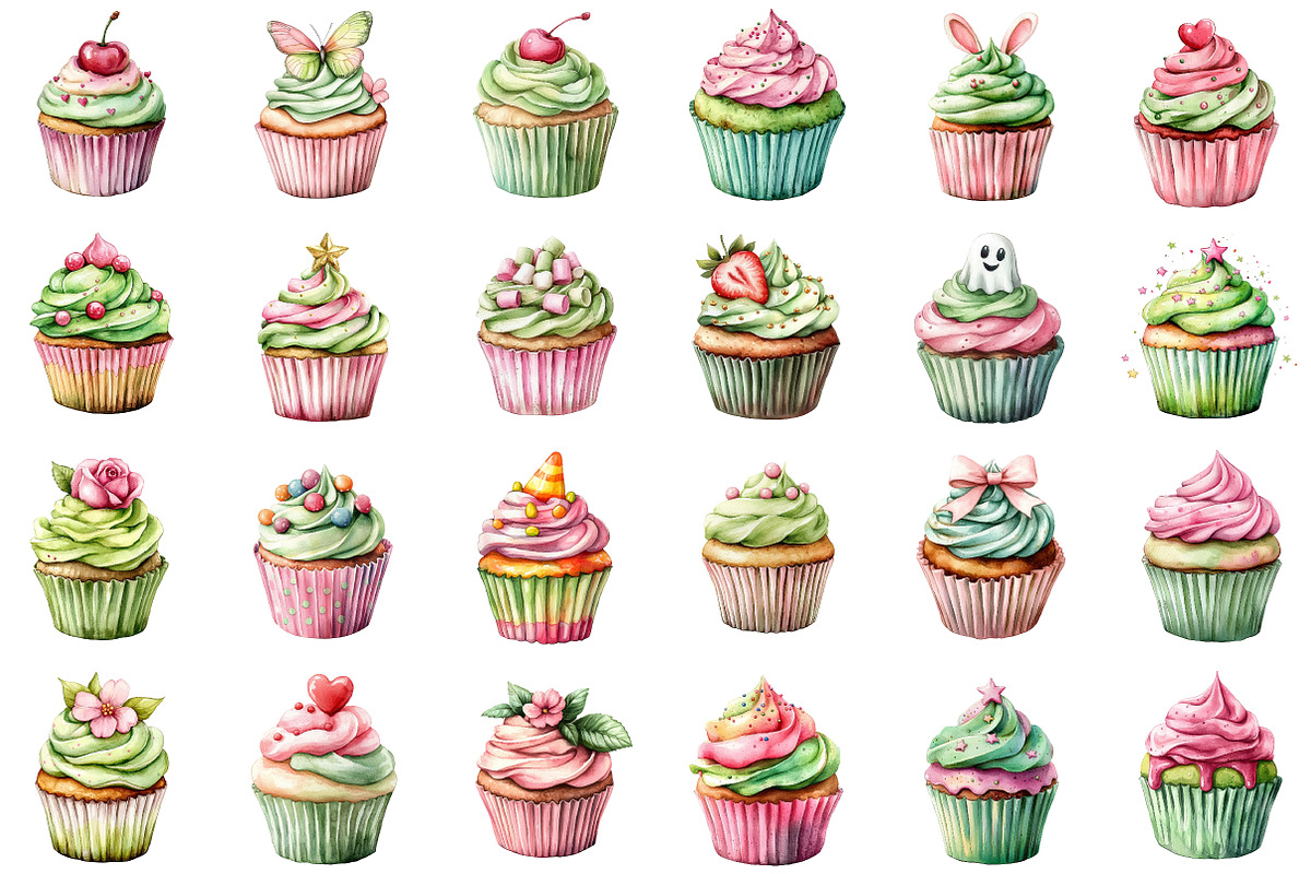 Pink Cupcake Clipart, an Illustration by Sublimation Artist (Photo 2 of 6)