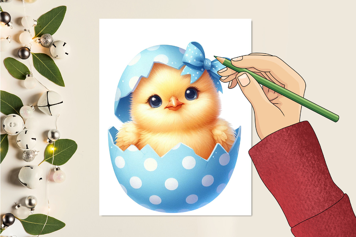 Baby chicken Easter day sublimation, an Illustration by RobertsArt (Photo 6 of 7)