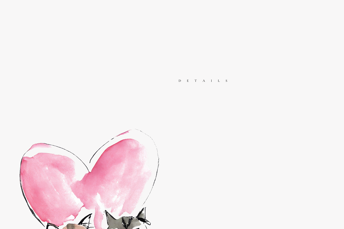 Watercolor Valentine Cat Clipart Set, an Illustration by Pati Paints (Photo 7 of 9)