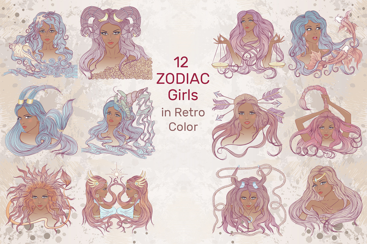 12 Zodiac Girl Hand Drawn Collection, a Healthcare Illustration by ennona_art (Photo 7 of 13)