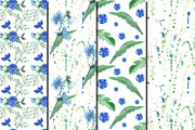 Watercolor Cornflowers patterns, a Pattern Graphic by DollyPotterson (Thumbnail 3 of 6)