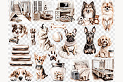 Dog Mom Clipart Set | 50 Dog Breeds, a Person Illustration by GlamArtZhanna (Thumbnail 7 of 8)