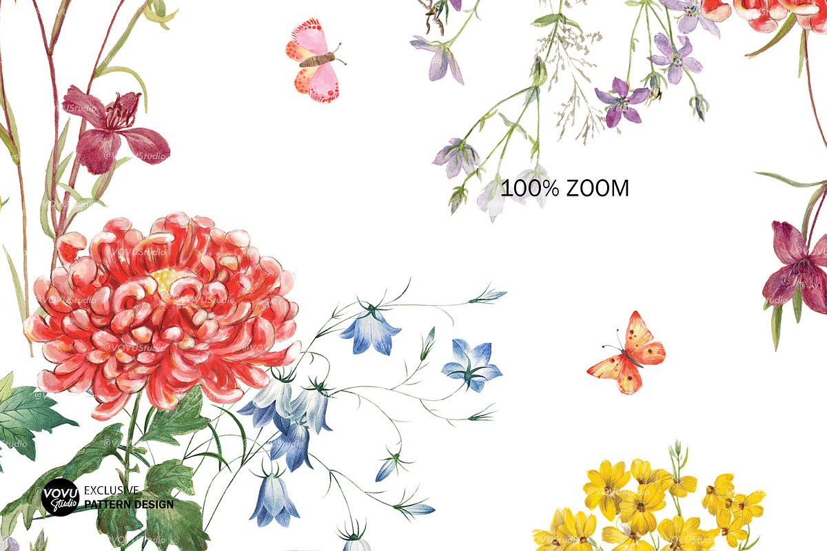Wild floral Seamless Pattern Design, a Pattern Graphic by VOVU Studio (Photo 6 of 12)