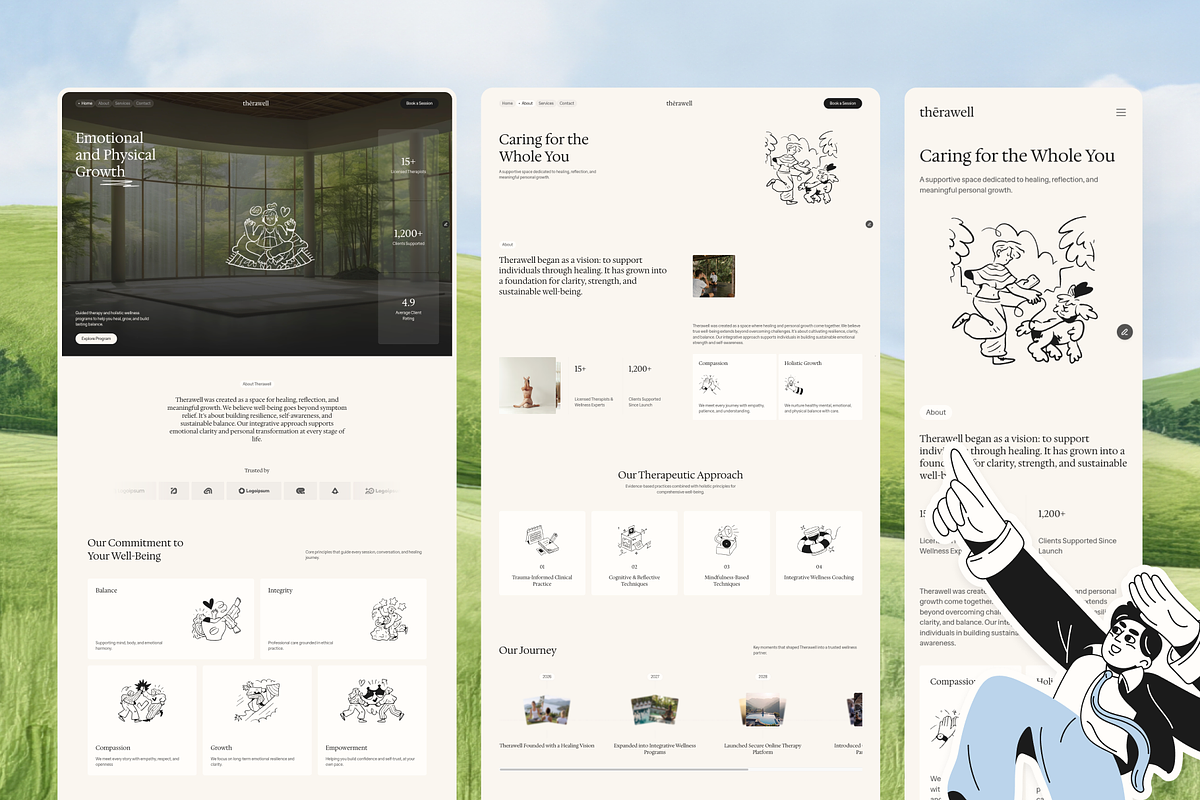 Therawell Wellness & Therapy Framer, a HTML Template by peterdraw (Photo 2 of 5)