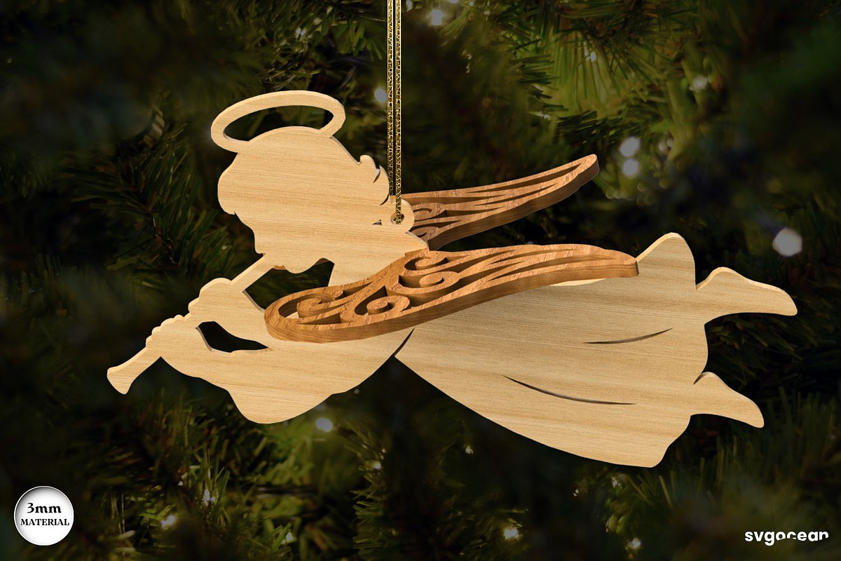 3D Christmas Angels Ornament Bundle, a Decorative Illustration by svgocean (Photo 12 of 20)
