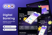 Fingo – Sleek Banking Landing Page, a Landing Page Template by trabaskriya (Thumbnail 1 of 5)
