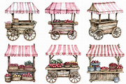 Watercolor Farm Market Clipart, an Illustration by Libby Wishes (Thumbnail 2 of 4)