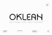 Oklean - Elegant Sans Serif, a Sans Serif Font by Pengedar Seni (Thumbnail 1 of 11)