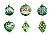 Green Christmas Balls Clipart Bundle, an Illustration by SinaCreation (Thumbnail 2 of 7)