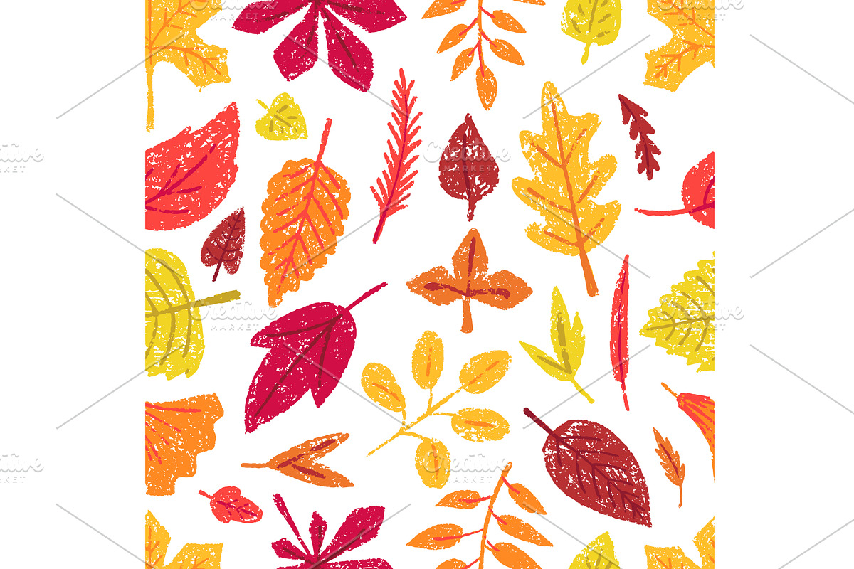Autumn leaves seamless pattern, an Illustration by Valerie Bodnar