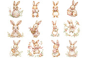 Easter clipart with rabbits, an Illustration by Designking (Thumbnail 3 of 4)