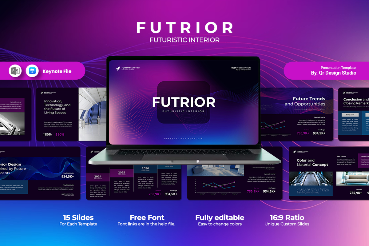 FUTRIOR Futuristic Interior Keynote, a Presentation Template by QR Design Studio (Photo 1 of 3)