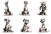 Great Danes with Kittens Clipart, an Illustration by DreamArtGraphic (Thumbnail 2 of 7)