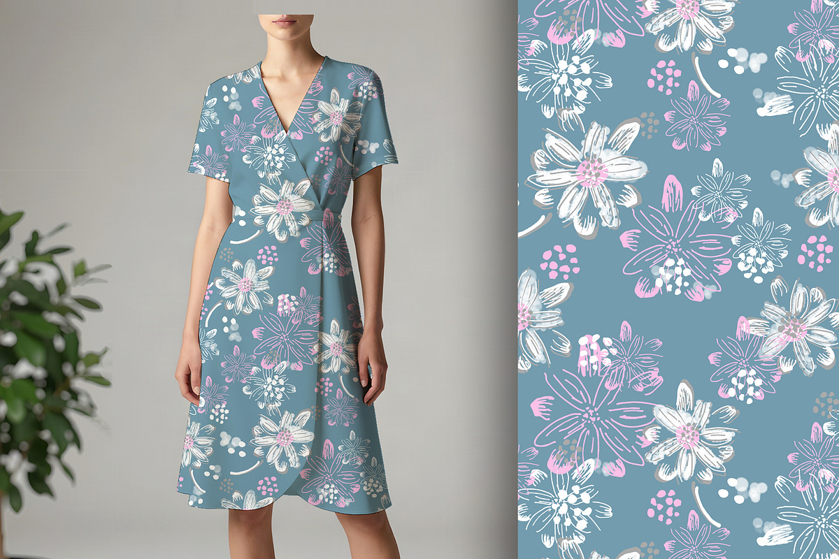 Lacy Drawn Floral Seamless Pattern, a Pattern Graphic by Sharon Schwalbe (Photo 1 of 6)