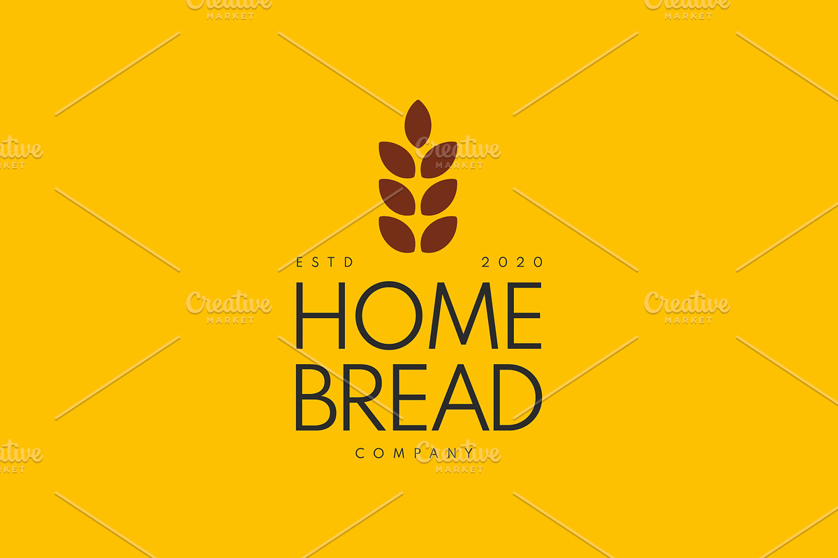 Home Bread Brand Bakery, Pastry Logo, a Branding & Logo Template by Bordo (Photo 2 of 11)