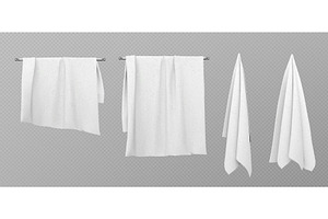 Bath towel mockup set on transparent, an Object Illustration by art PVP - market