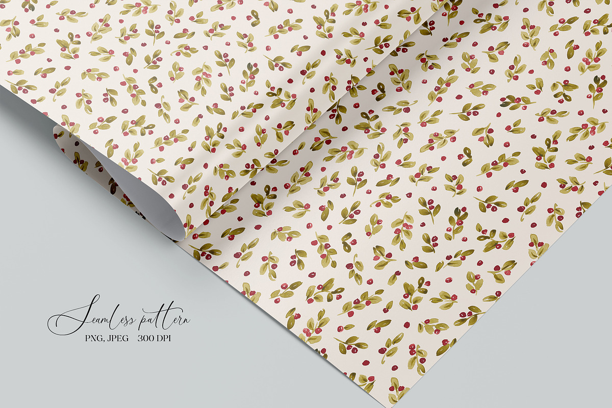 Christmas mistletoe pattern, a Pattern Graphic by SirenaArt (Photo 8 of 12)