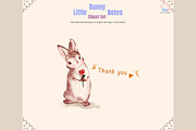 Little Bunny Notes Clipart Set, an Animal Illustration by Annyillustration (Thumbnail 5 of 5)