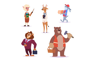 Animals profession. Builders, an Animal Illustration by Onyx