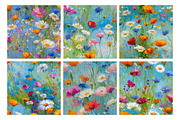Wildflowers Artistic Patterns Set, a Pattern Graphic by LoveDesignShop (Thumbnail 3 of 6)