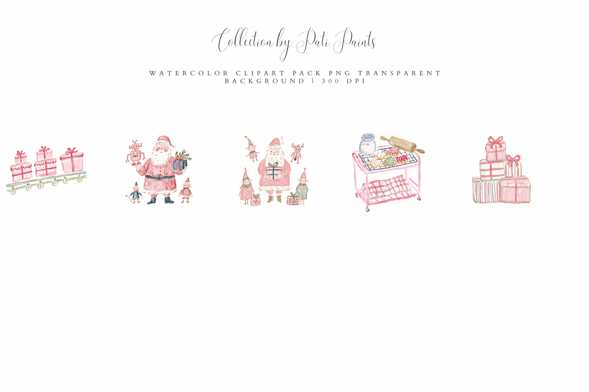 Santa Workshop Clipart, a Decorative Illustration by Pati Paints (Photo 3 of 10)