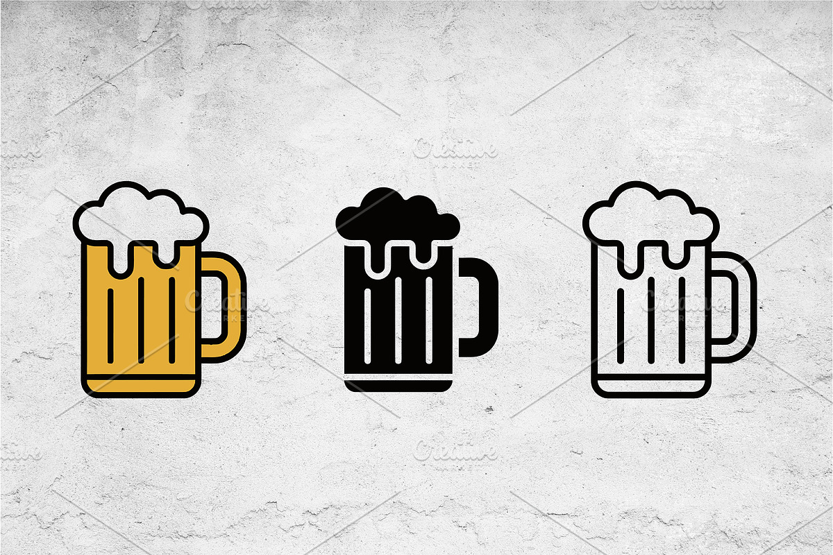 Flat Glyph Outline Beer Mug Icon, an Outline Icon by Artonix (Photo 2 of 2)