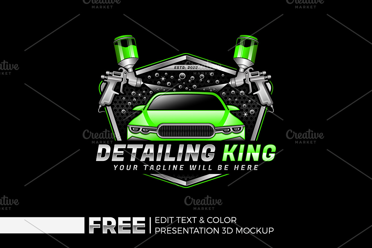 Detailing King Logo, Car Wash Logo, a Branding & Logo Template by Nahid Hasan Nilim (Photo 1 of 3)