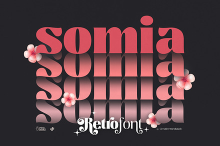 Somia - Decorative Retro Font, a Serif Font by creativemedialab