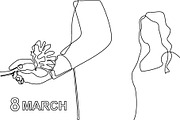 8 March Cards Set. Continuous Line., a Person Illustration by Svetlana Kononova (Thumbnail 2 of 7)
