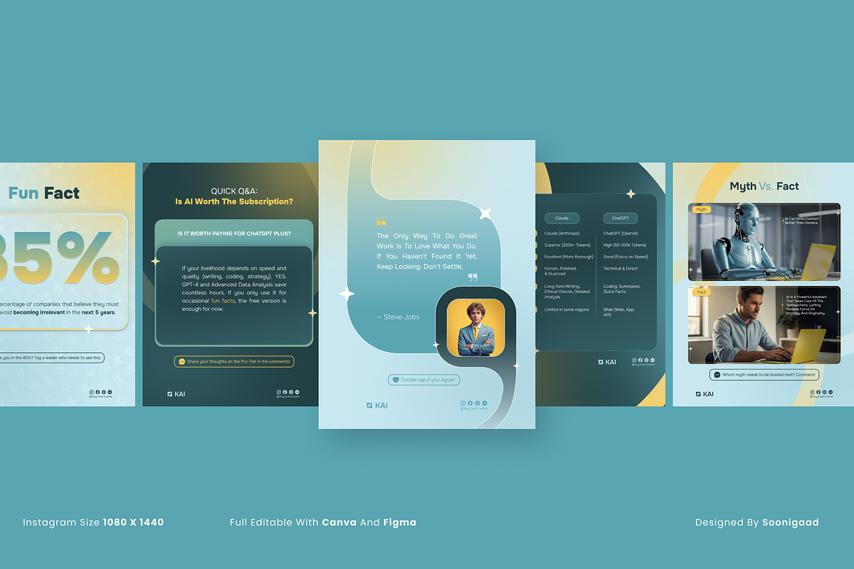 KAI Elite AI Content Social MediaKit, a Social Media Template by Sooni Gaad (Photo 2 of 10)