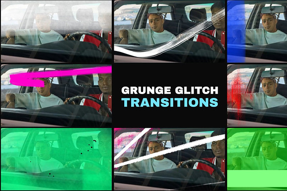 Grunge Glitch Transitions Davinci preview 2