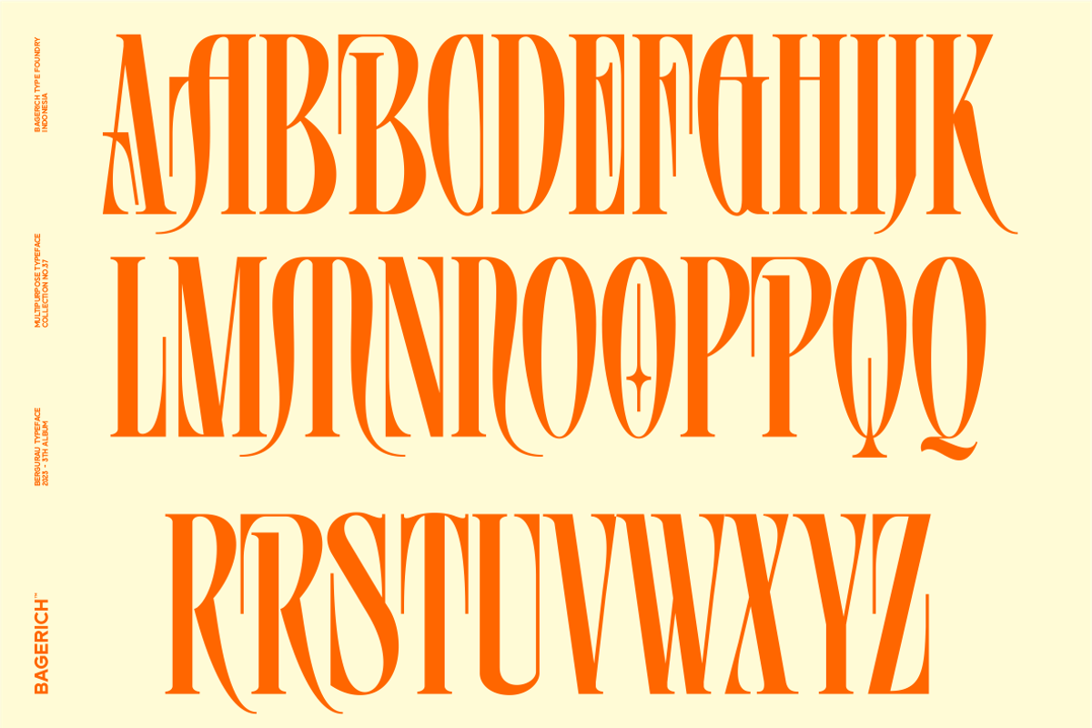Bergurau Typeface, a Serif Font by Bagerich Type Foundry (Photo 6 of 7)
