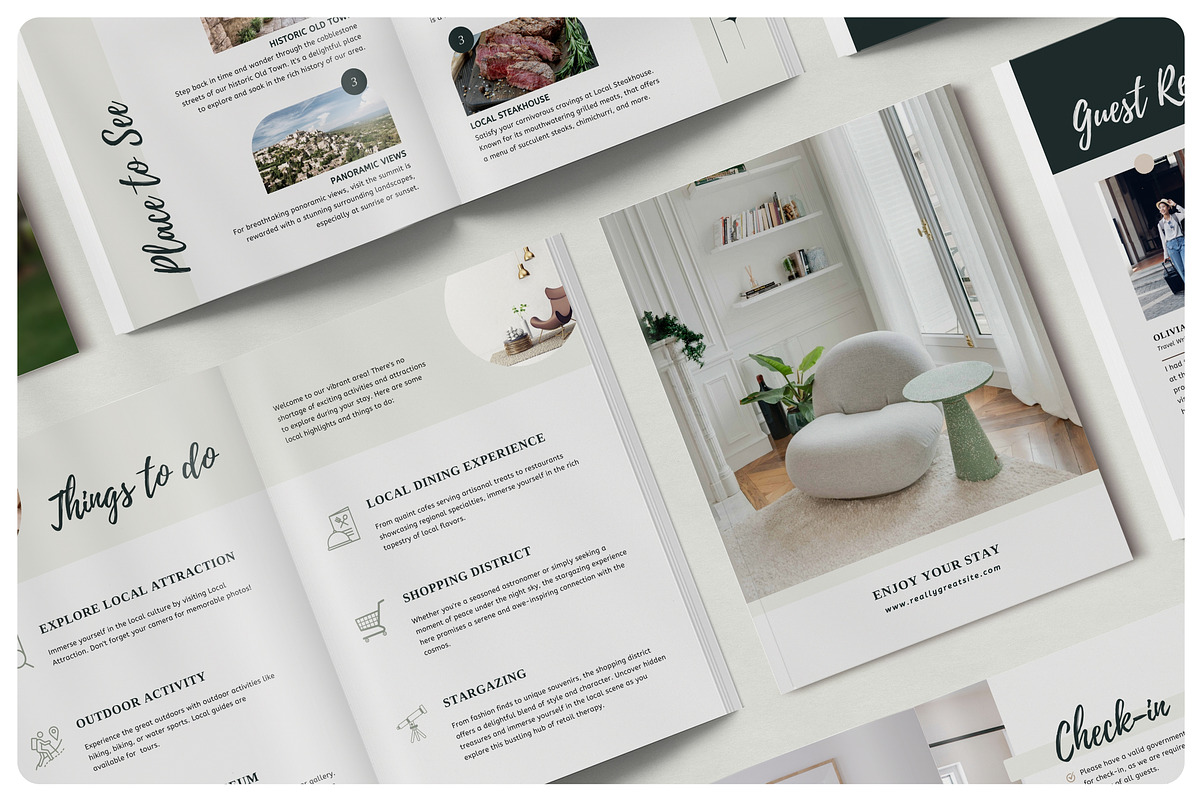 VOLAR Airbnb Welcome Book Template, a Magazine Template by BlancaLab Studio (Photo 2 of 9)