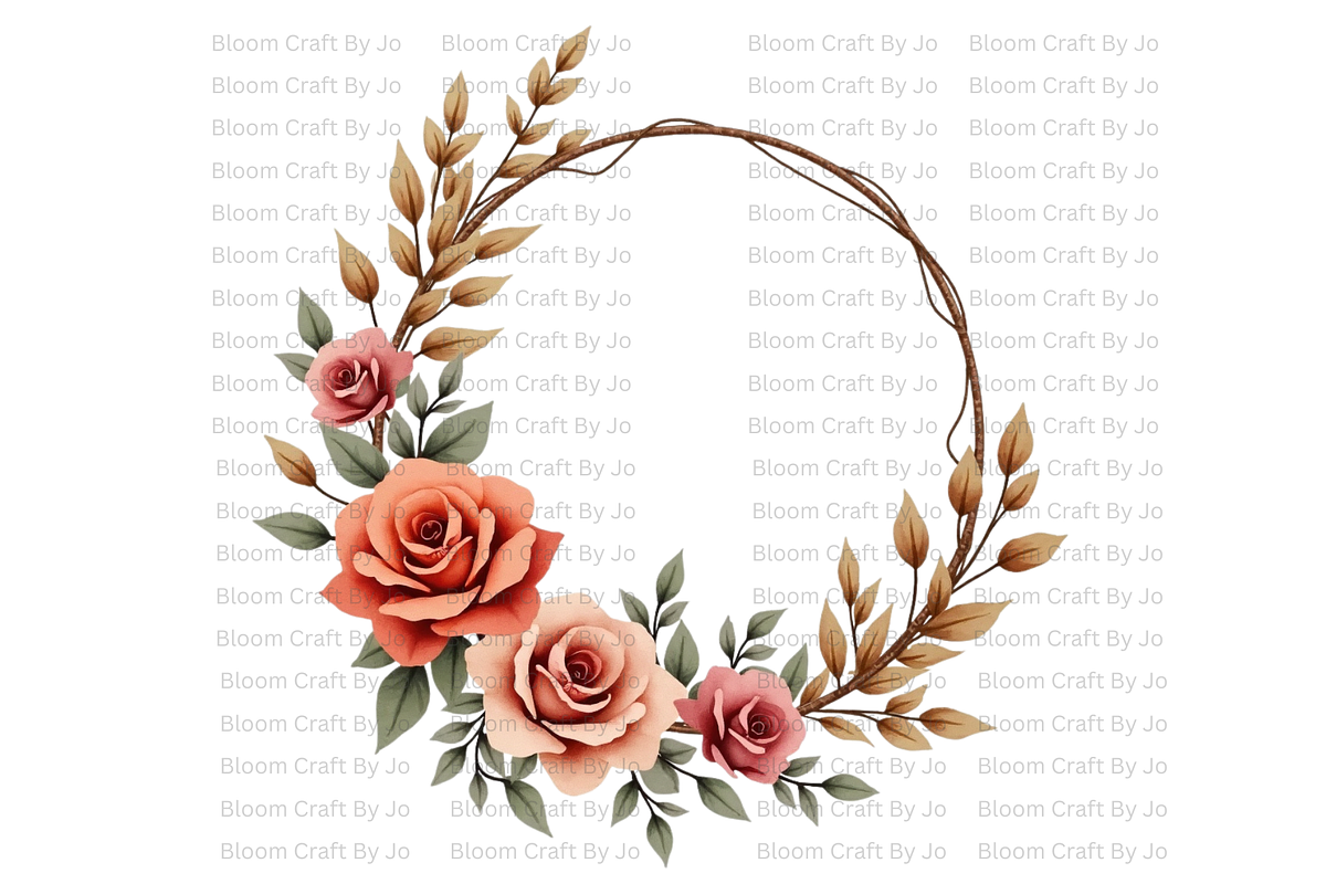 Terracotta Floral Wreath, a Decorative Illustration by Bloom Craft Creations (Photo 2 of 10)