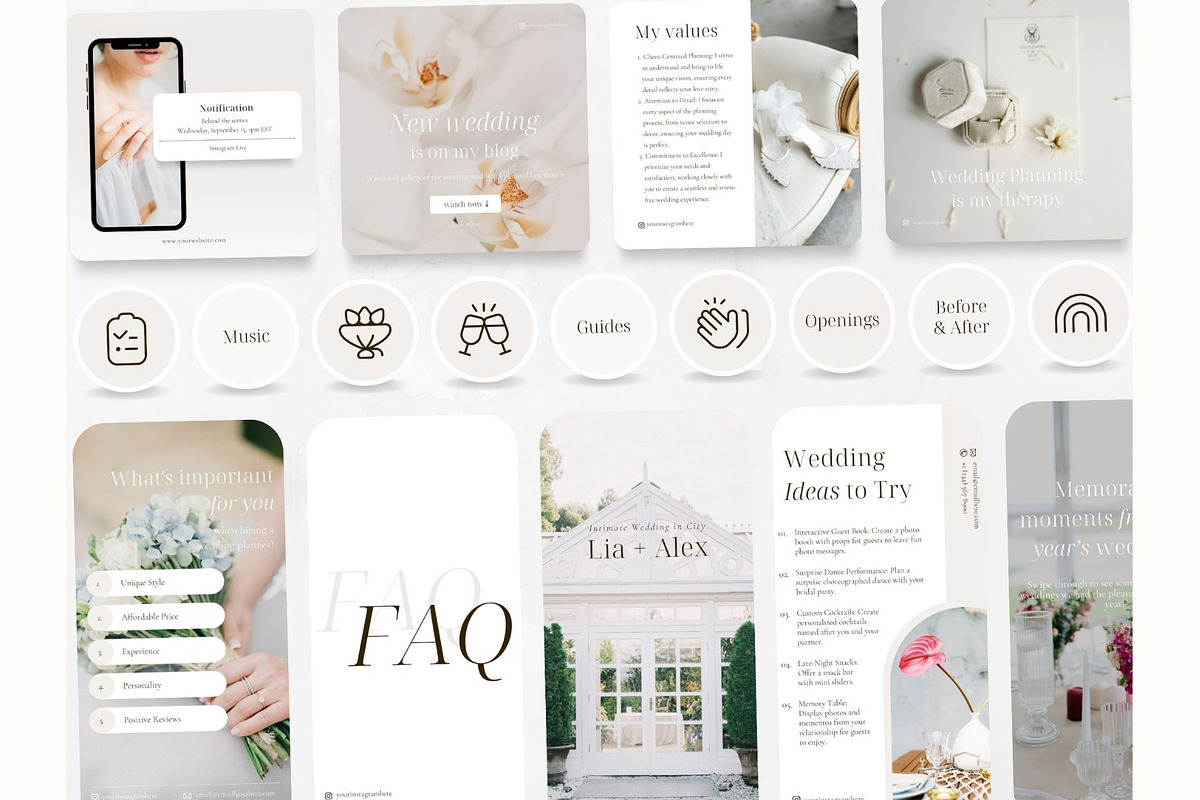240 Wedding Event Planer BUNDLE, a Social Media Template by PatternLab. (Photo 9 of 9)