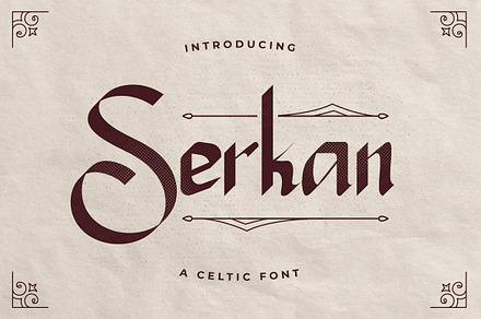 Serkan - Celtic Font, a Font by Typefactoryco