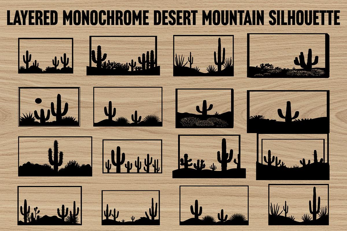 Layered Desert Mountain Silhouette, an Illustration by Designs_River