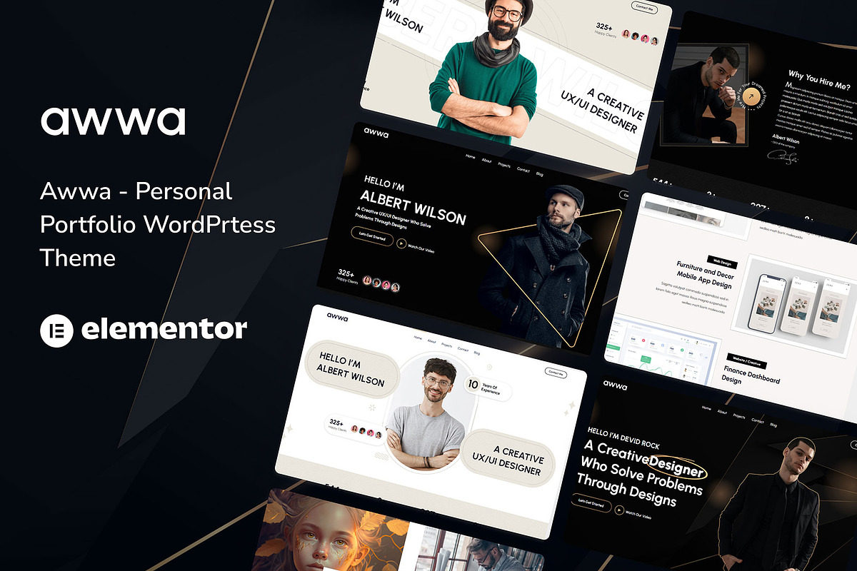 Awwa - Portfolio WordPress Theme, a WordPress Template by NaimaAnjum (Photo 1 of 5)