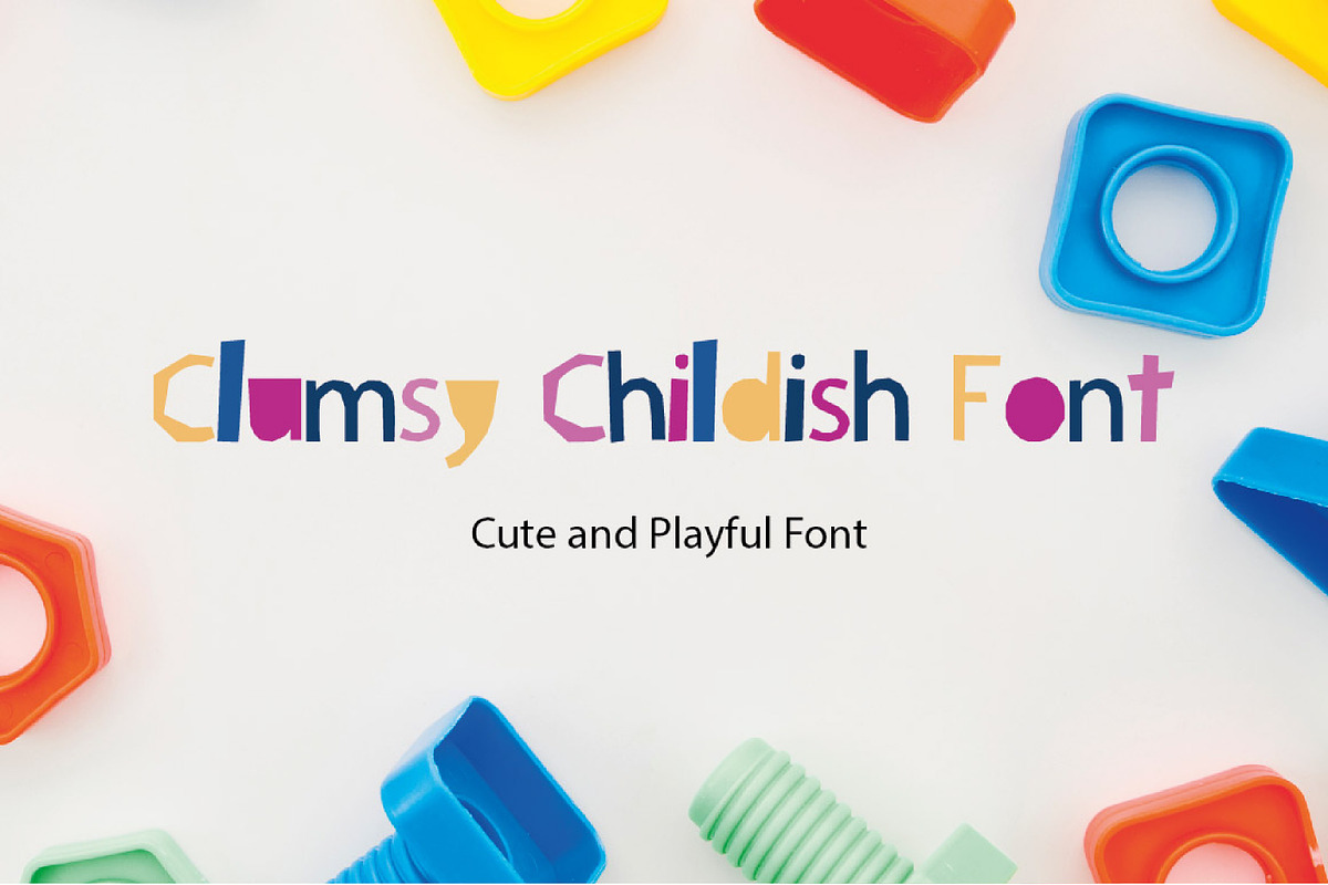 Clumsy Childish Cutout font, a Serif Font by AnnaEshka (Photo 1 of 6)