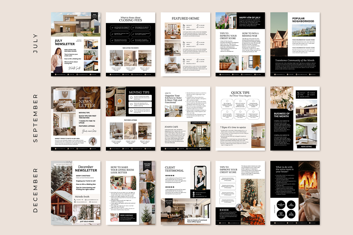 Real Estate Newsletter Template, a Brochure Template by ShopRShop (Photo 4 of 8)